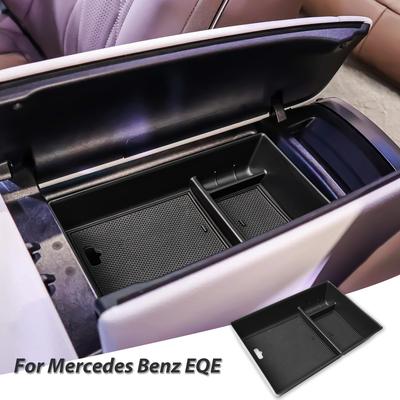 Organisatör för mittkonsol för Mercedes Benz EQE 350 Förvaring i armstöd Bilbox Mittkonsolbricka ABS Tillbehör Förvaringsbox