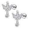 1/5PCS Steel 16G Cluster Marquise CZ Tragus Helix Stud Conch Lobe Rook Cartilage Leaf Flat Back Labret Stud Earrings Jewelry