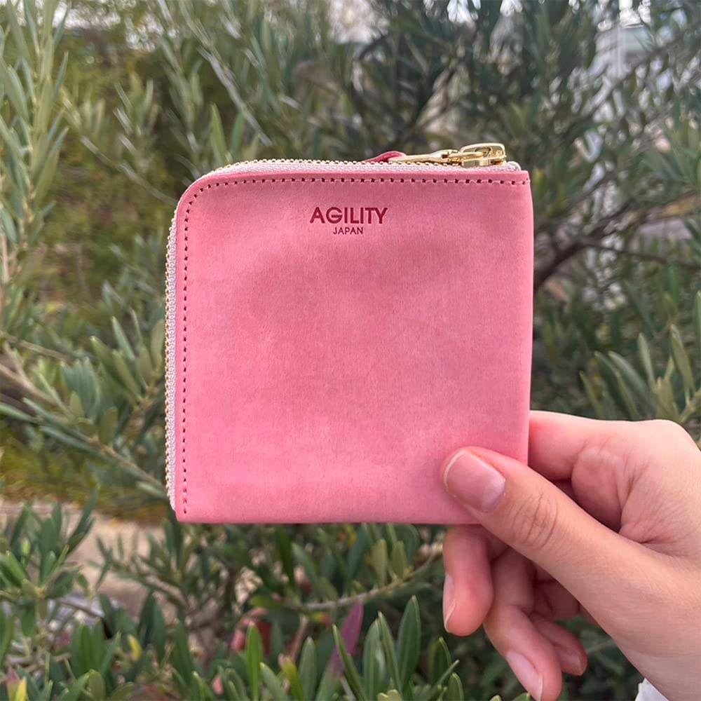 AGILITY Affa Square Wallet - L-Shaped Folding Wallet with Coin Case, Card Case, and Bill Compartment - Compact, Genuine Leather