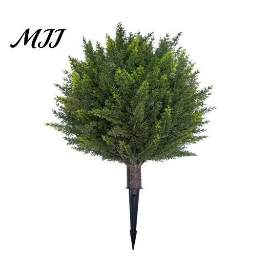 Space-saving Decorative Plant Artificial Topiary Ball 24 Inch Faux Boxwood/Pine Tree/Rose/Lavender Shrub with Ground Realistic Spike Fake Bushes