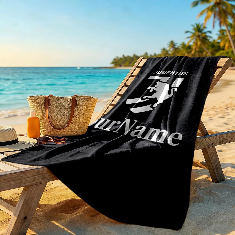 Juventus Personalized Name Beach Towel Super Soft & Absorbent Suitable for Sports Travel Swimming Yoga Bathroom Beach And Pool