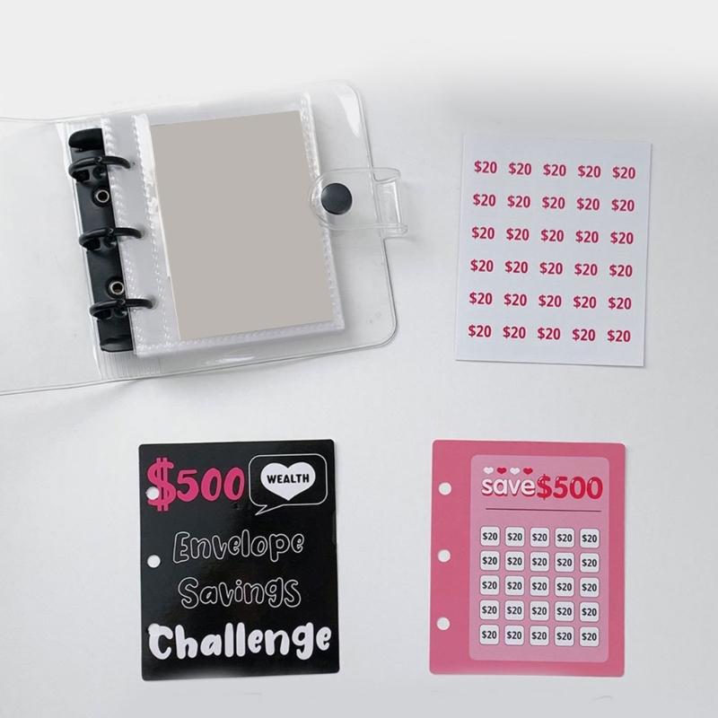 25 Pockets Money Holder Paper Money Collection Book Currency Holder Album 3 Rings PVC Binder Budget Money Saving Planner