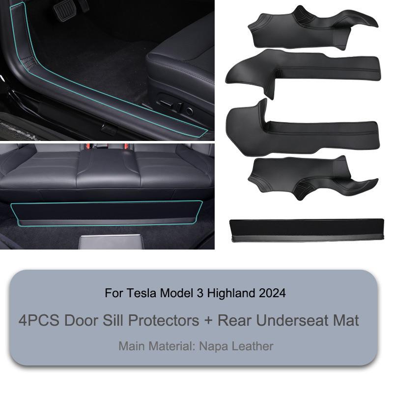 For Tesla Model 3 Highland Door Sill Protection Cover Mat Model 3+ Door Threshold Protect Anti-kick Pad Non-destructive Install