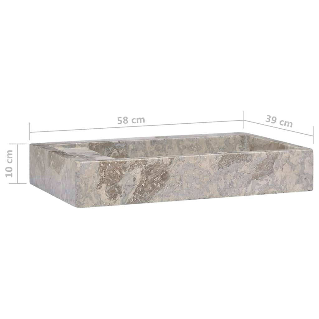 Washbasin Gray 58x39x10 Cm Marble