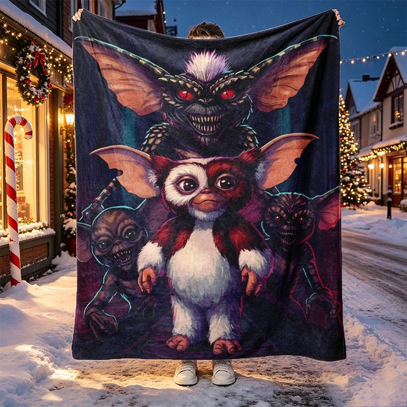 Gizmo (Gremlins) Pattern Blanket for Home Decoration, Bed, Sofa, Car Travel, Camping, Suitable for All Seasons, Birthday Christmas Gift