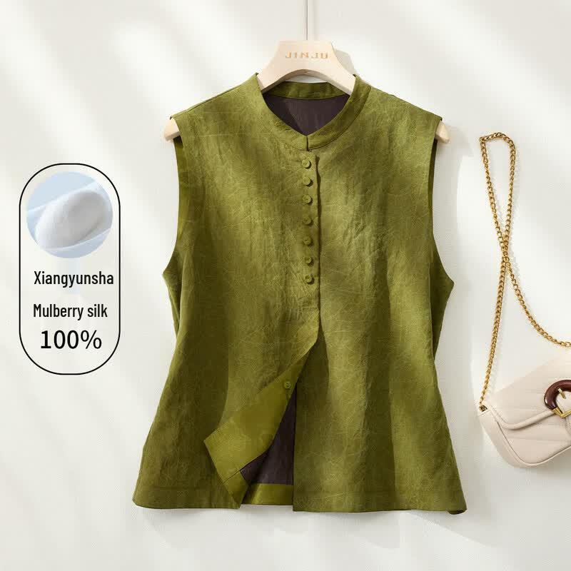 Chinese Style Mulberry Silk Vest XL
