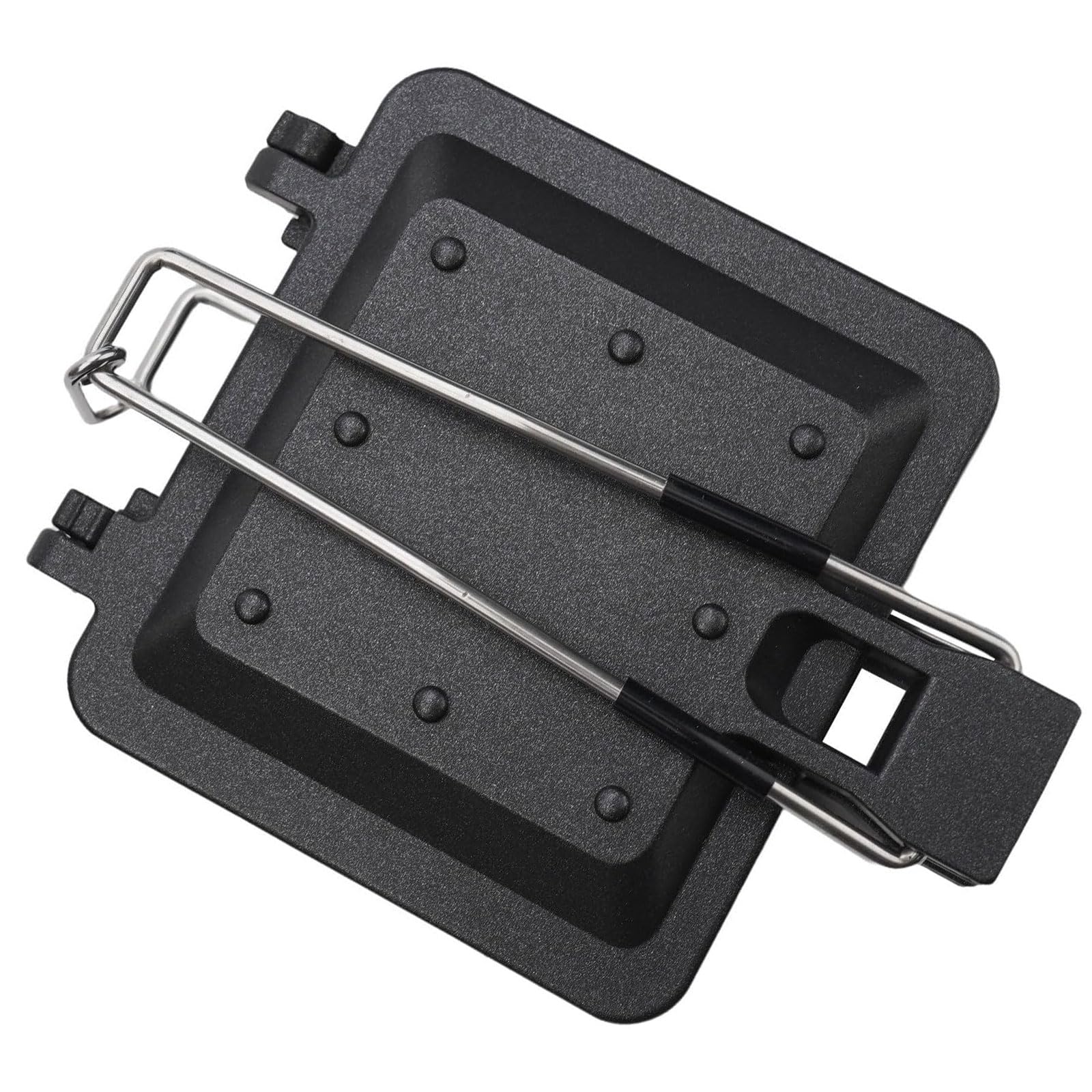 

Портативная складная сэндвичница Uqezagpa с антипригарным покрытием, двухсторонняя, для приготовления хлеба, с текстурой из алюминиевого сплава, для кемпинга и домашнего использования