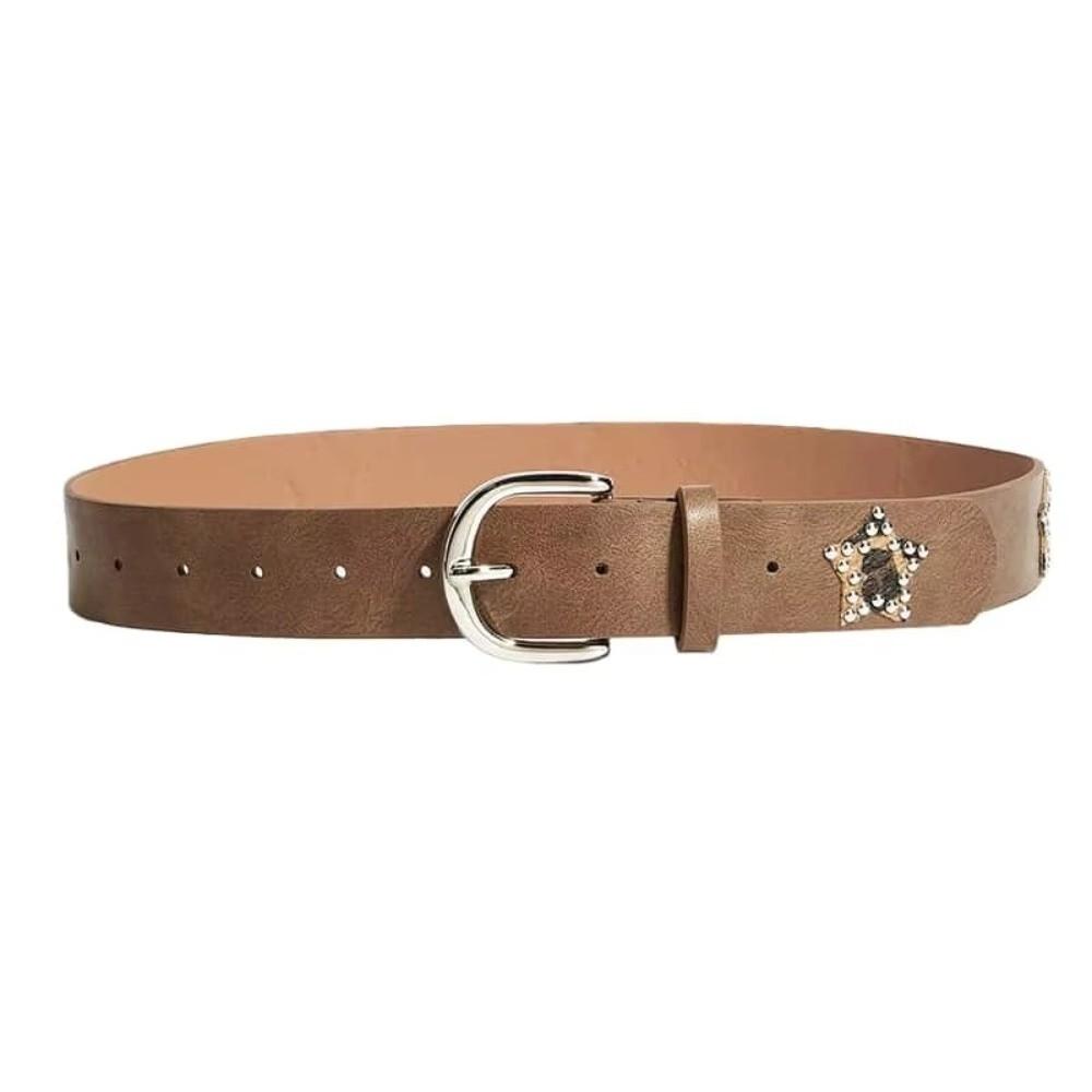 Star Metal Buckle Belts Gothic Pu Leather Waistband Retro Jeans Belt  Clothing Accessories