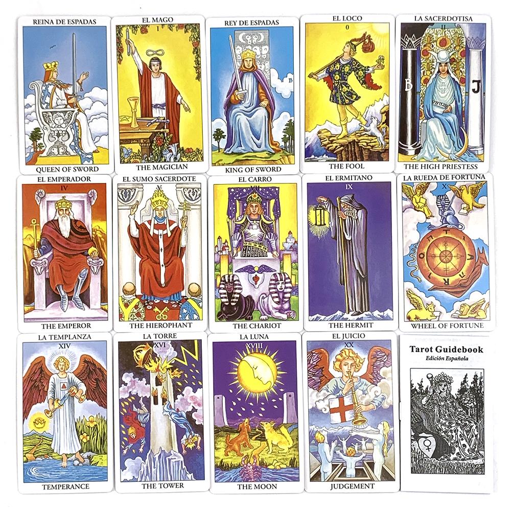 Classic Tarot Cards in Spanish English Version Board Game Divination Meditation Deck For Beginners 78PCS Tarot Cards Game