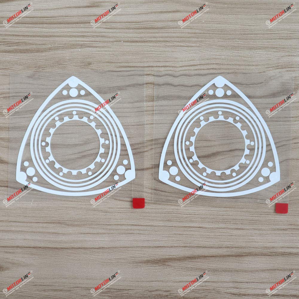 2pcs White 4" Rotary Engine Wankel Engine Car Decal Sticker For Mazda 3 6 CX-5 RX7 RX8 Stylea