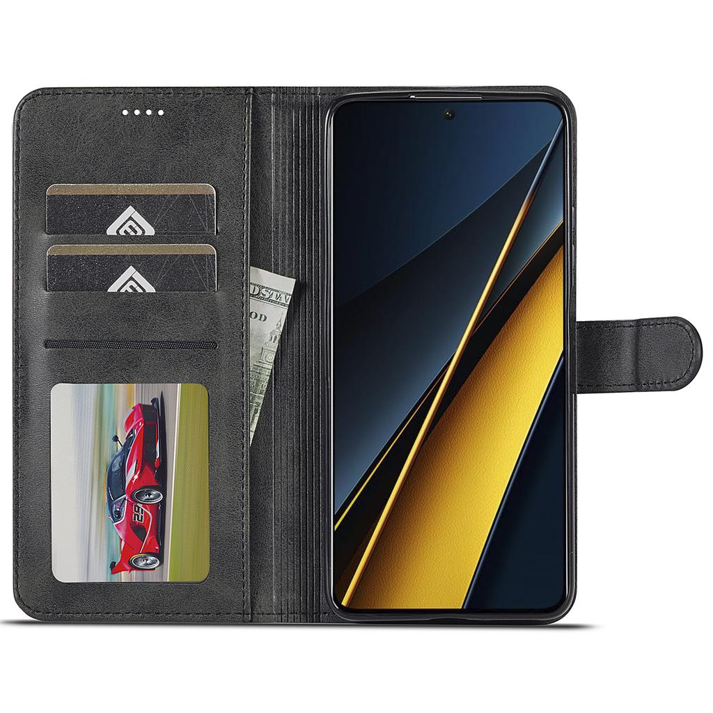 LC.IMEEKE For Xiaomi Poco X6 Pro 5G/Redmi K70E 5G Case Calf Texture Leather Wallet Flip Phone Cover