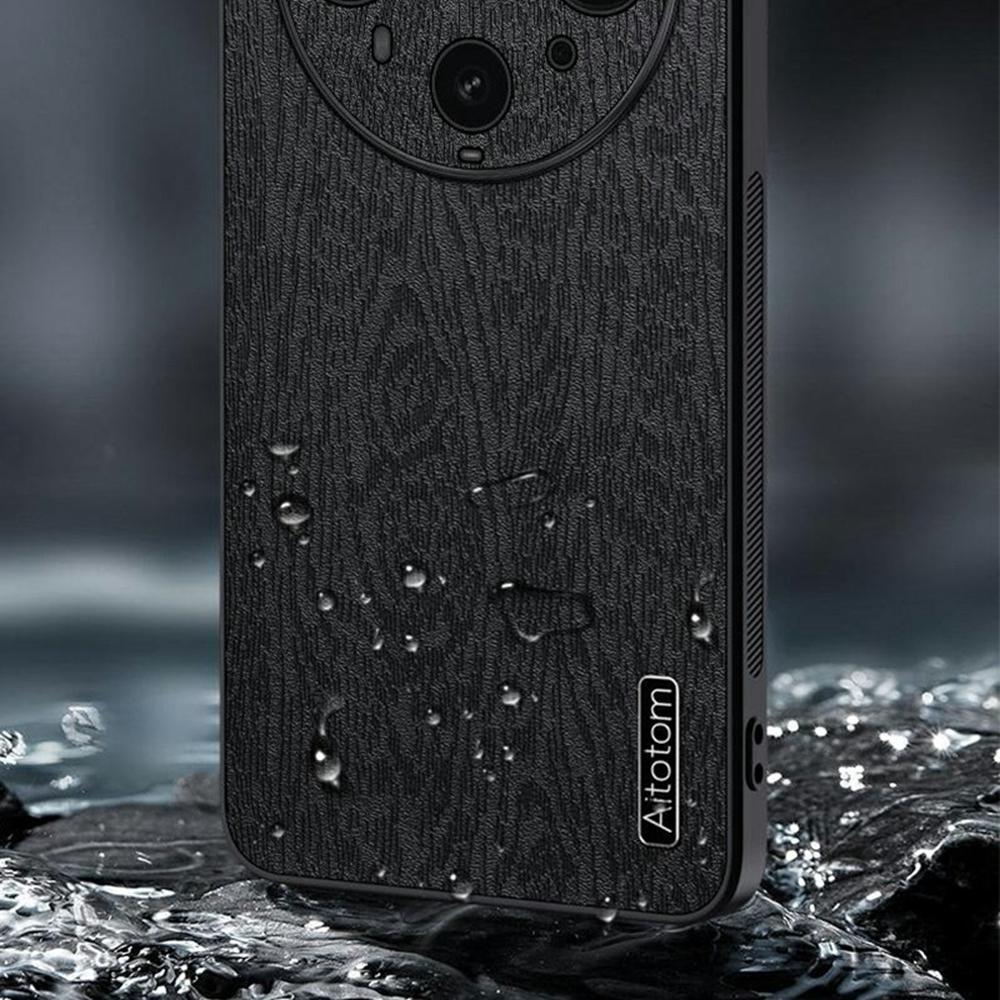 For Oppo Find X8 Ultra 5G Case Wood Texture PU Leather Coated PC TPU Phone Cover
