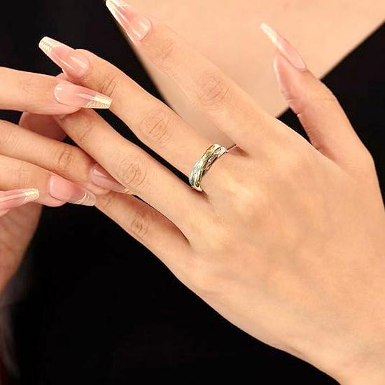 Three Worlds Titanium Couple Ring - Rotating Anti-Anxiety Mindfulness Jewelry