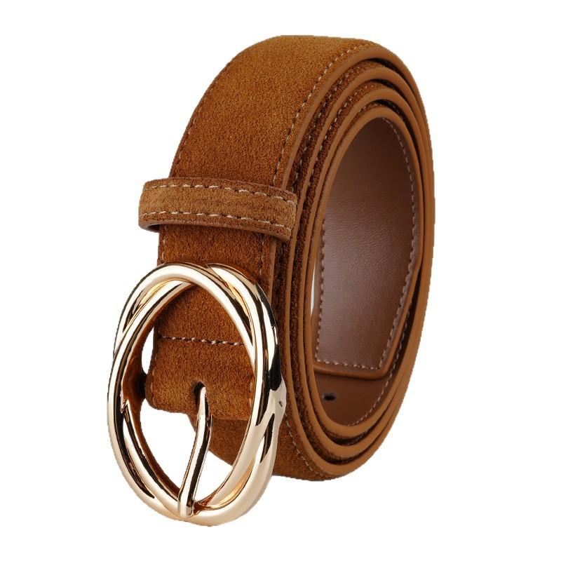 Women'S Belt Versatile Jeans Decorative Pin Buckle Belt Fashion Korean Version Double-Sided Leather Velvet High-Quality Belt