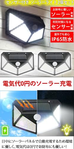Radweather Solar Light, Sensor Light, Outdoor, Set of 2, Security, Solar Panel, Automatic Charging, Motion Sensor
