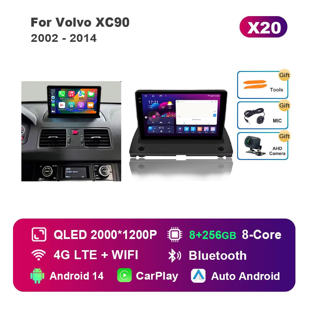 Bluetooth WiFi GPS Navigation Android 14 System for Volvo XC90 2002 - 2014 IPS Touch Screen Car Radio Multimedia player 4G