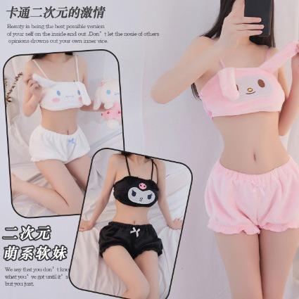 Winter New Cute Girl Style Pajamas Set Soft Cute Cartoon Two-dimensional Underwear Soft Waxy Loungewear