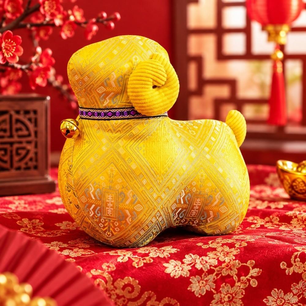 Year of The Sheep Chinese Zodiac Sheep Toy Soft Fluffy Animal Mascot Chinese New Year Gift