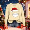 Women's Fashionable Casual Long-Sleeved Christmas Letter Print Crew-Neck Sweatshirt