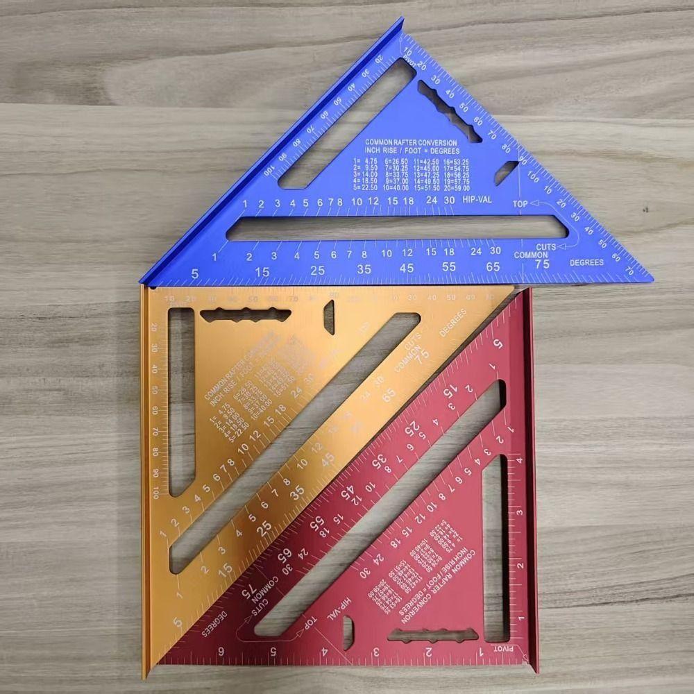 7 Inch Triangle Ruler 90 Degree Carpenter Square Metric Imperial Protractor  Woodworking Tools