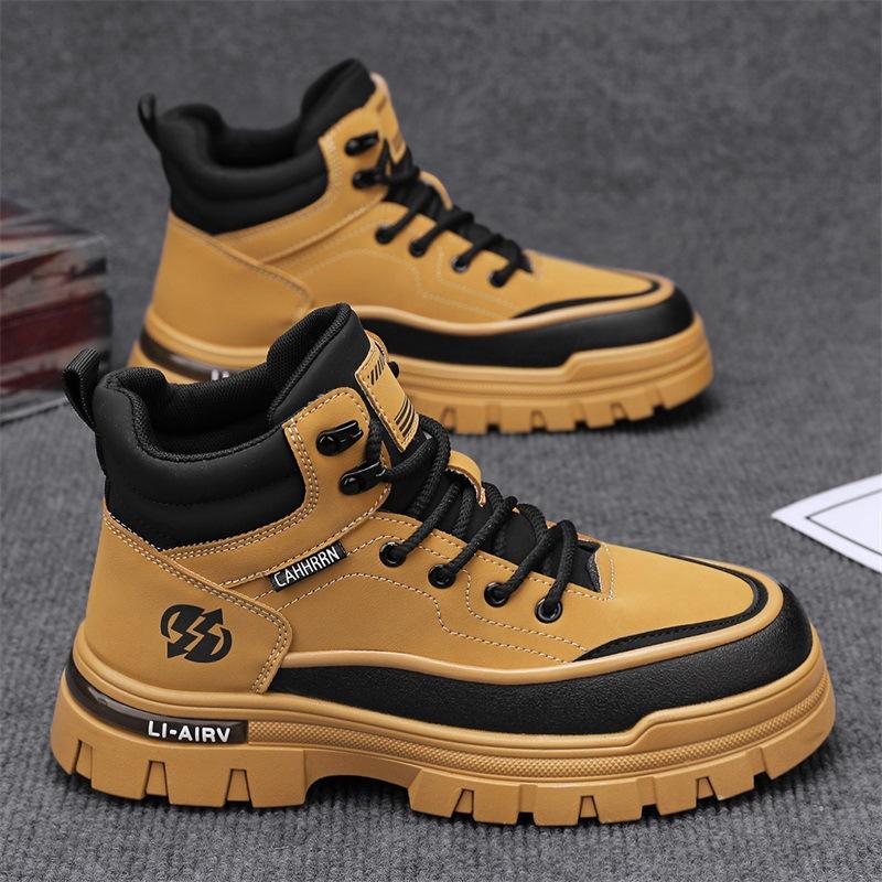Men's Boots Trendy Martin Boots Men's High-top Locomotive Tooling Shoes Men's Autumn and Winter Heightening Men's Shoes