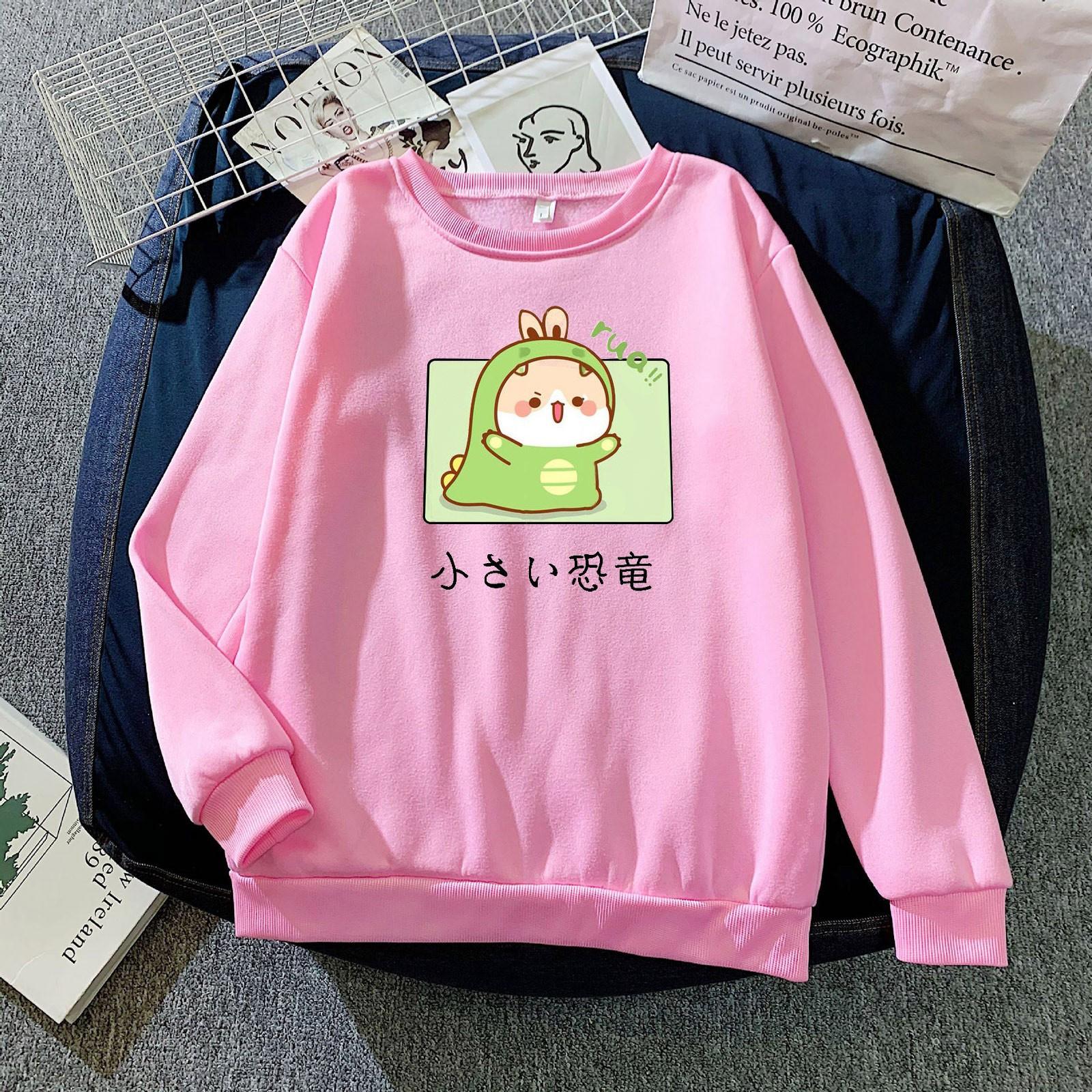 

Женский модный повседневный свитер с круглым вырезом и принтом, свободные спортивные топы, пуловер S розовый