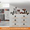 4PCS Heavy Duty Black Steel L Brackets, Hardware Included, Wall Shelf Mounting, Angle Iron for Furniture Reinforcement