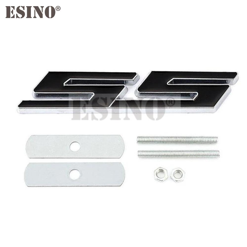 New Car Styling 3D Metal Chrome Zinc Alloy Emblem Car Body SS Front Grill Badge Sticker Decal for Chevrolet SS Camaro SS
