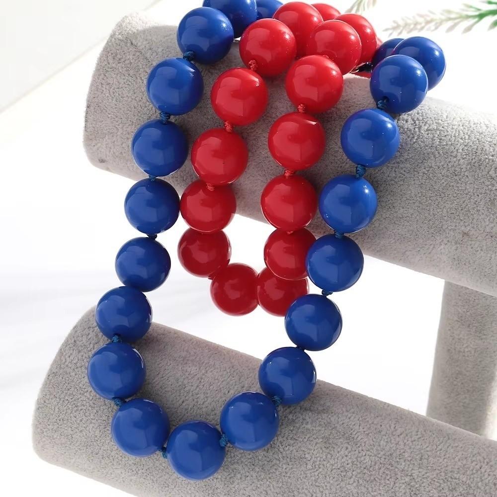 Large Beaded Necklace Acrylic Women Necklaces Retro Round Beads Choker  Jewelry Gift