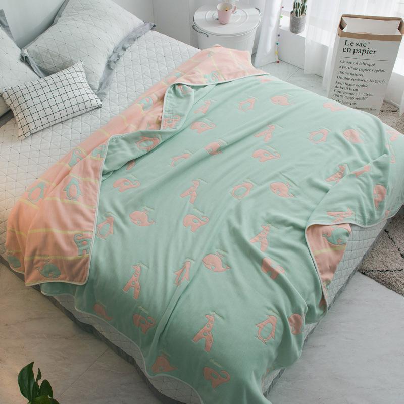The New Cotton Six-layer Gauze Towel Quilt Is A Single Double Air Conditioning Blanket, A Cotton Sofa Towel, A Four-season Lunch Break Blanket