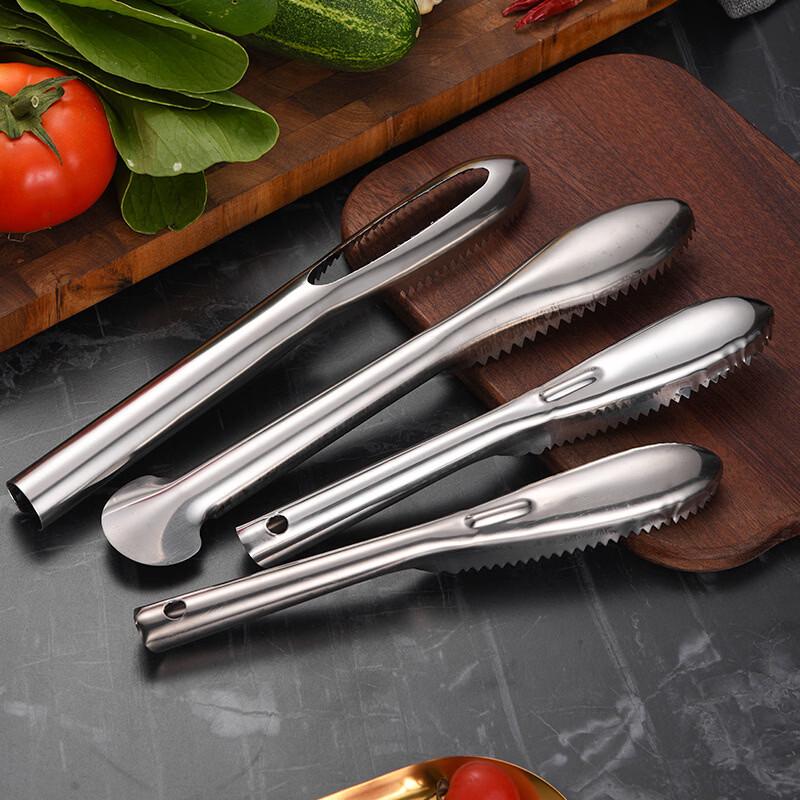 Stainless Steel Food Clip & Fish Scaler Set