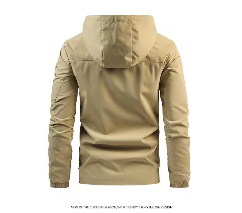 Coupe-vent imperméable à capuche pour homme: Veste décontractée polyvalente printemps/automne