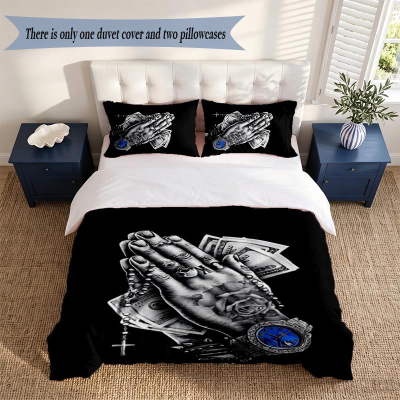 Tupac 3‑Piece Bedding Set Soft Microfiber Duvet Cover Pillowcases Comfortable Bed Linen for Bedroom Decoration