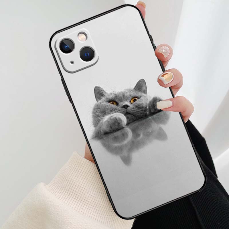 Beautiful Grey British Shorthair Cat Phone Case For iPhone 17 Pro Max 15 14 13 11 12 16 Pro Max Mini 15 16 Plus 16e 17 Air Cover