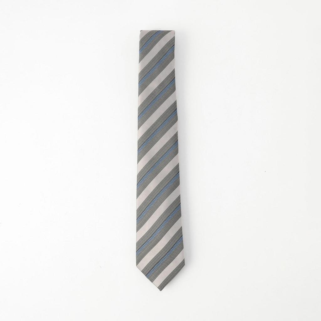 [Comme Ca Ism] Textured Weave Regimental Stripe Necktie 47-06NK06-205 Gray F