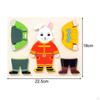 Wooden Dress up Puzzles Sorting and Matching Educational Toys Animal Shape Montessori for Baby