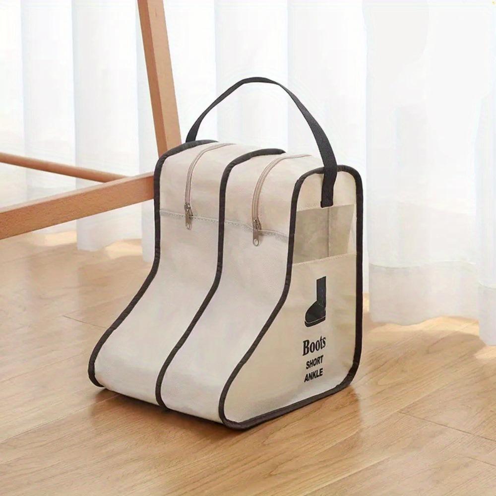 

Пылезащитный мешок для хранения сапог, водонепроницаемый мешок для обуви, портативный чехол на молнии для обуви, для путешествий S бежевый
