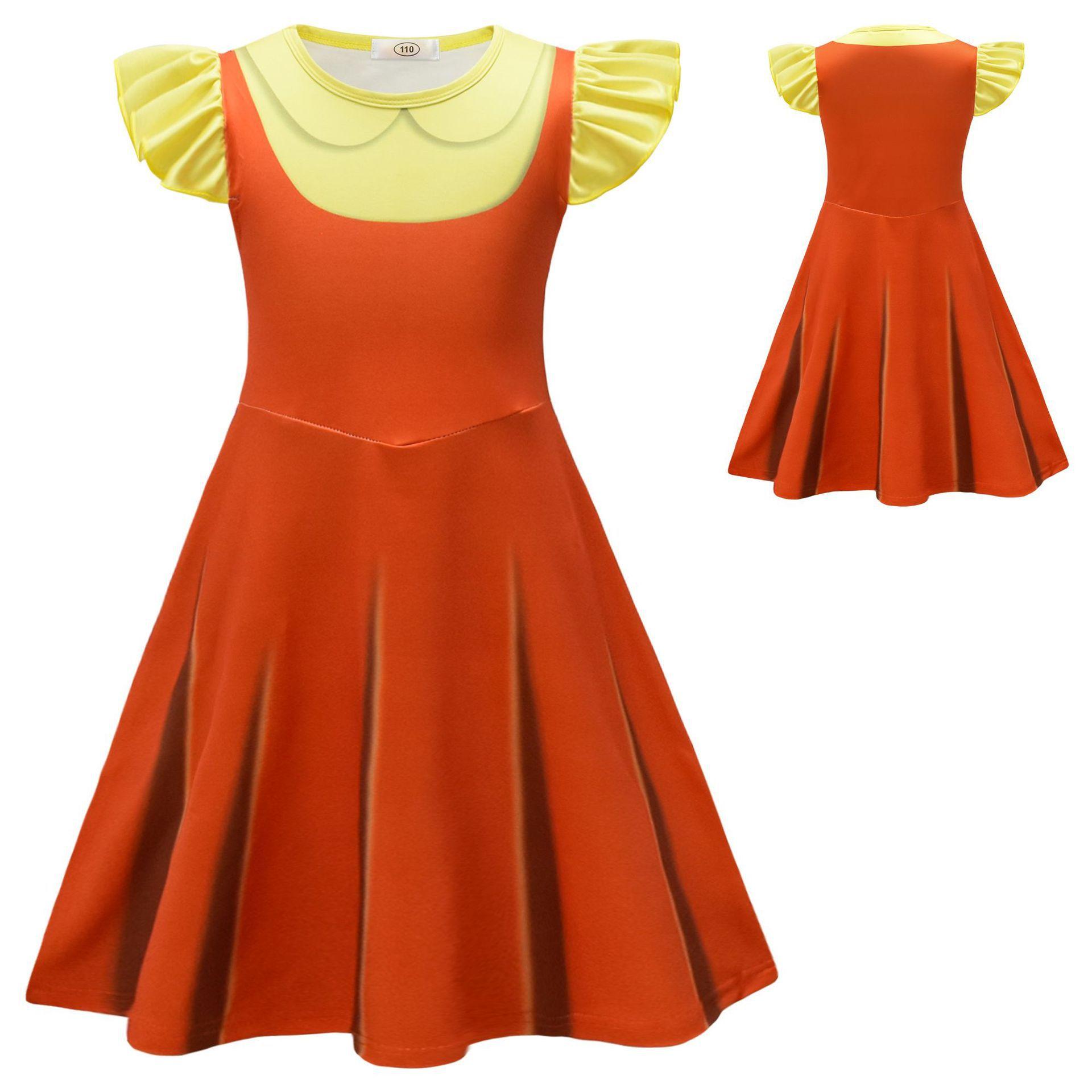 New models, new game girls  skirts, girls  flying sleeves dresses, children s princess dresses 150