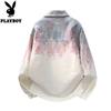 PLAYBOY Men's American Retro Tie-Dye Denim Jacket