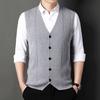 Men S Sleeveless Knit Cardigan Vest V Neck Solid Color Casual Spring Autumn