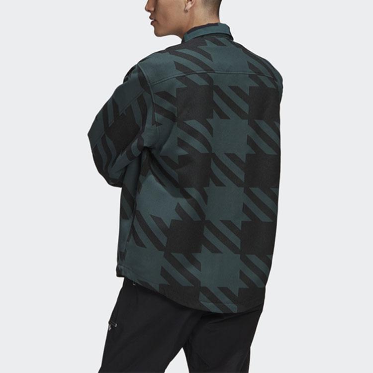 Adidas Originals Fashion Shirt Casual Sports Long Sleeve Polo Shirt Men shirts Black Green GD9345