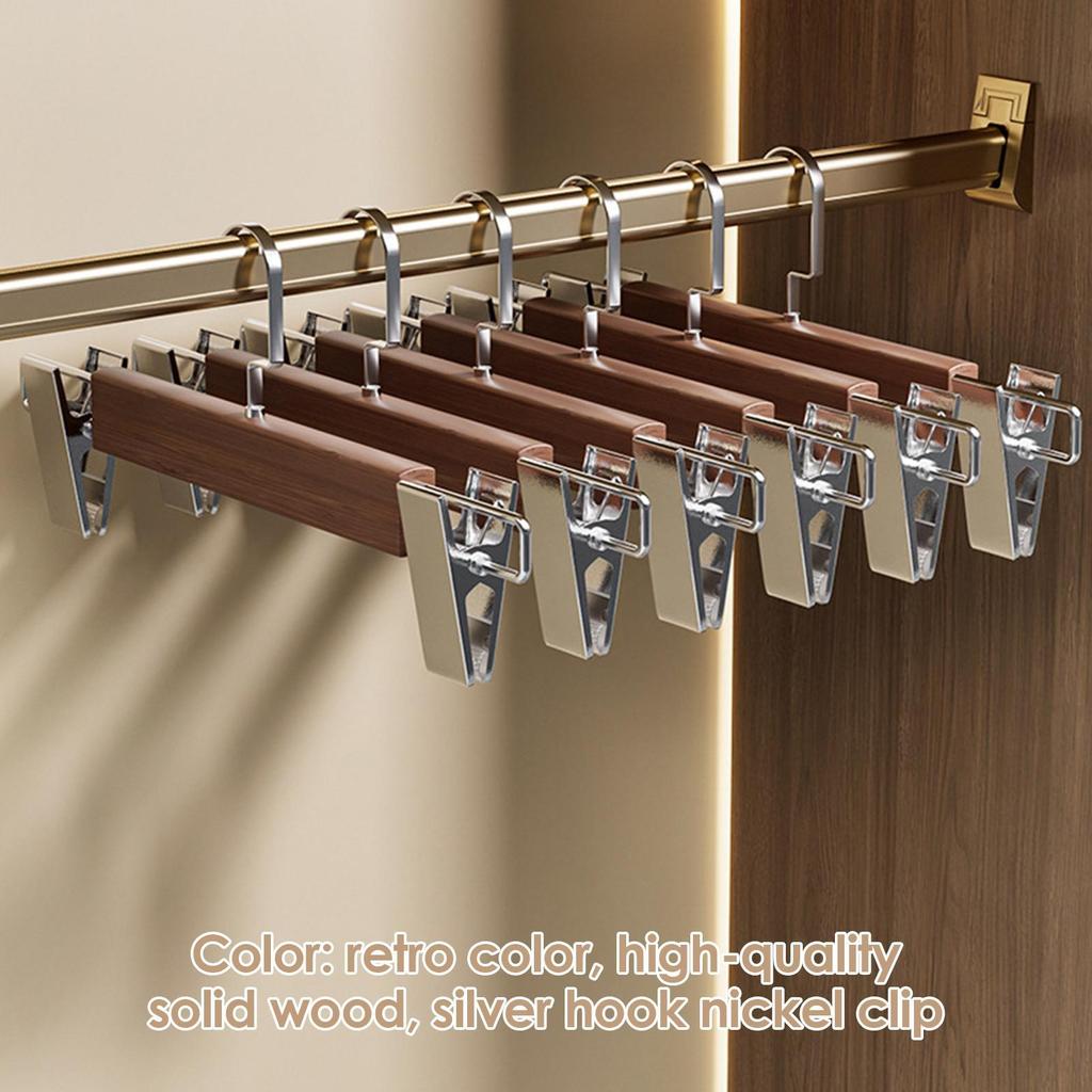 Pants Hangers with Adjustable Non-Slip Clips Anti-Rust Hanging Hook for Trouser Skirts Jeans Clothes Hangers