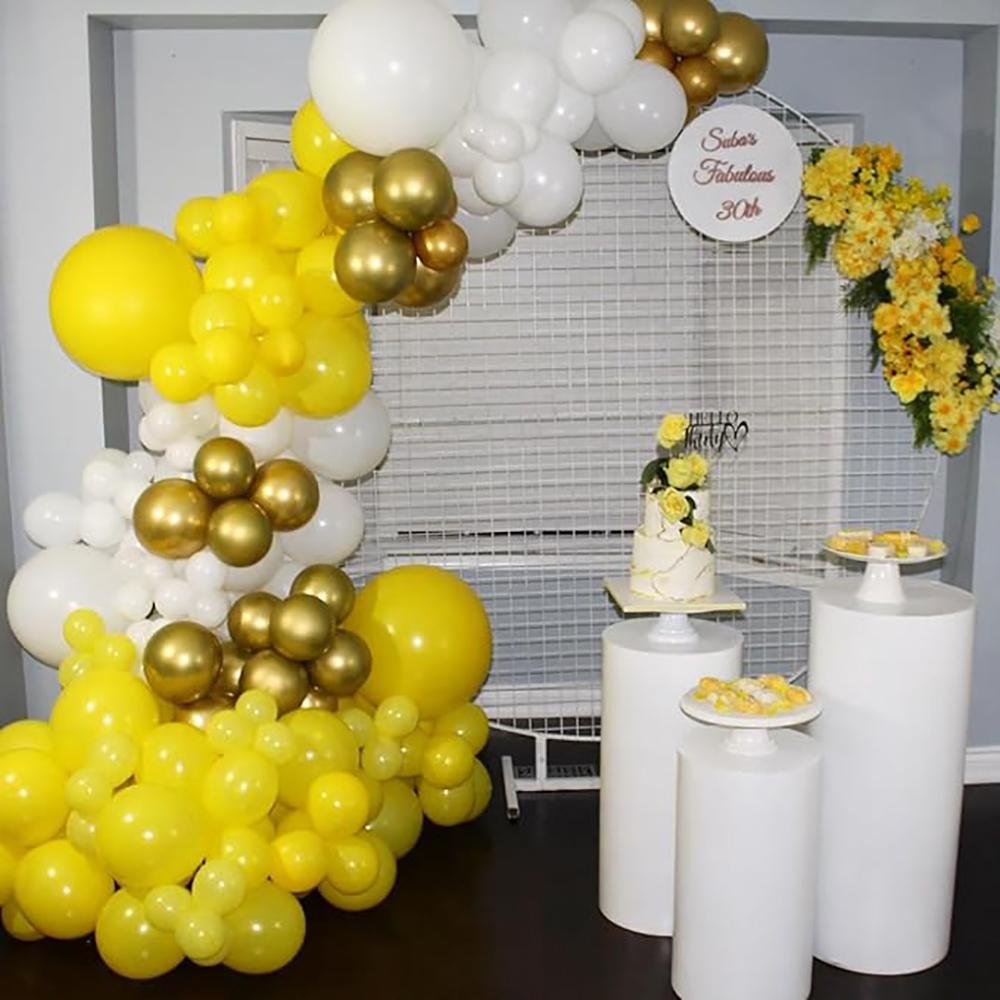 Yellow Theme Balloons Garland Yellow White Latex Ballon Arch Kit Wedding Anniversary Engagement Birthday Party Decoration Globos