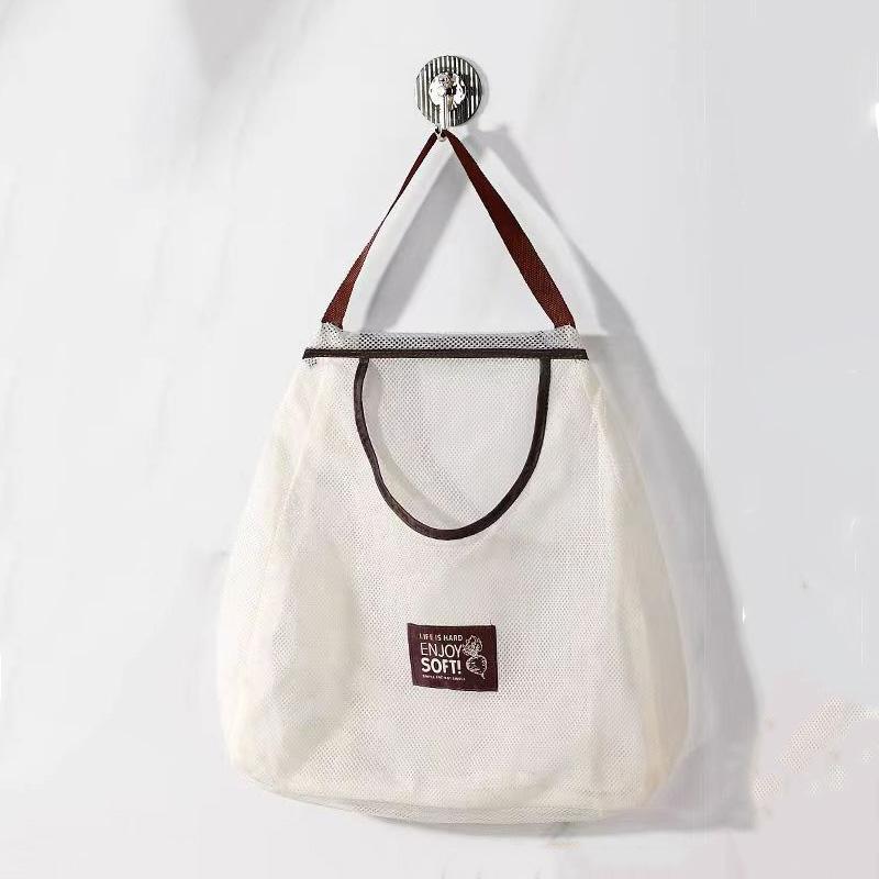 1/2pcs Breathable Mesh Storage Bag Kitchen Wall Hanging Organizer Bag for Garlic Potatoes Onions Storage Bag Multifunction