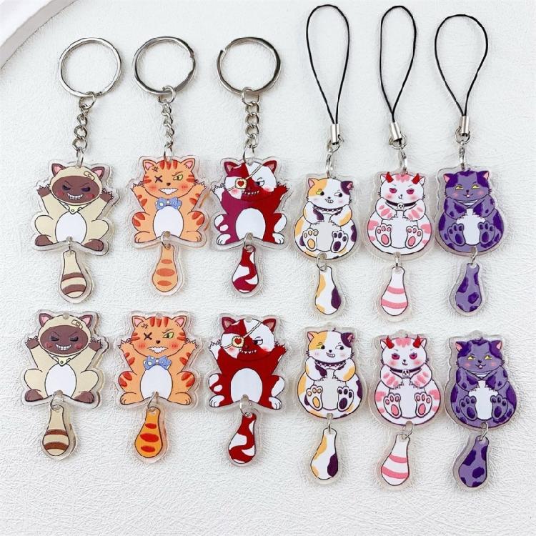 Eye Catching Acrylic Cat Keychain Functional Keyring Phones and Keys Decoration Great for Gifting To Friend and Family