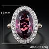 Cao Shi Women's Two-tone Garnet Red Cubic Zirconia Ring - Classic European and American Wedding Band.