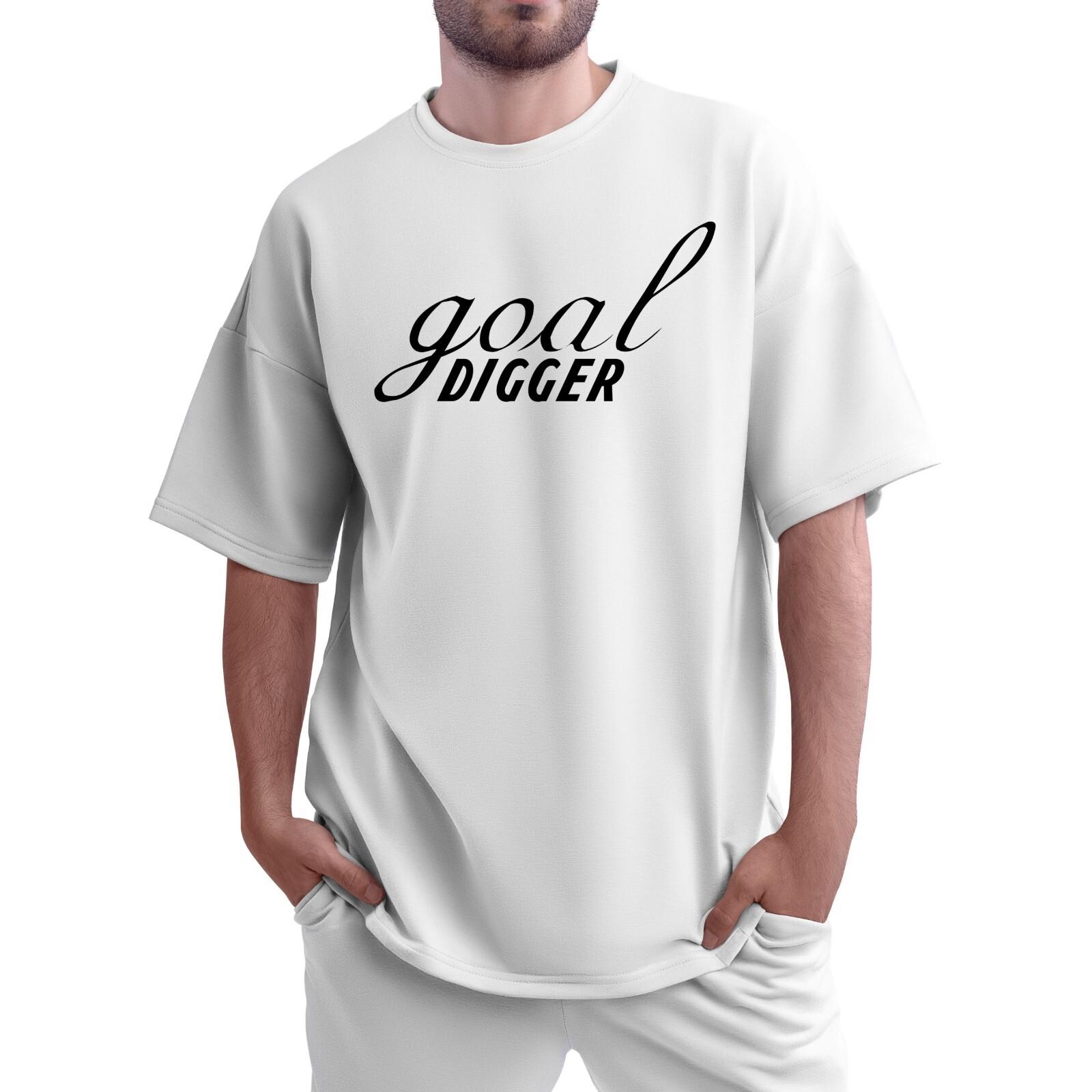 Футболка  Goal Digger  | Белая футболка унисекс с коротким рукавом | Подарок для мечтателя 4XL