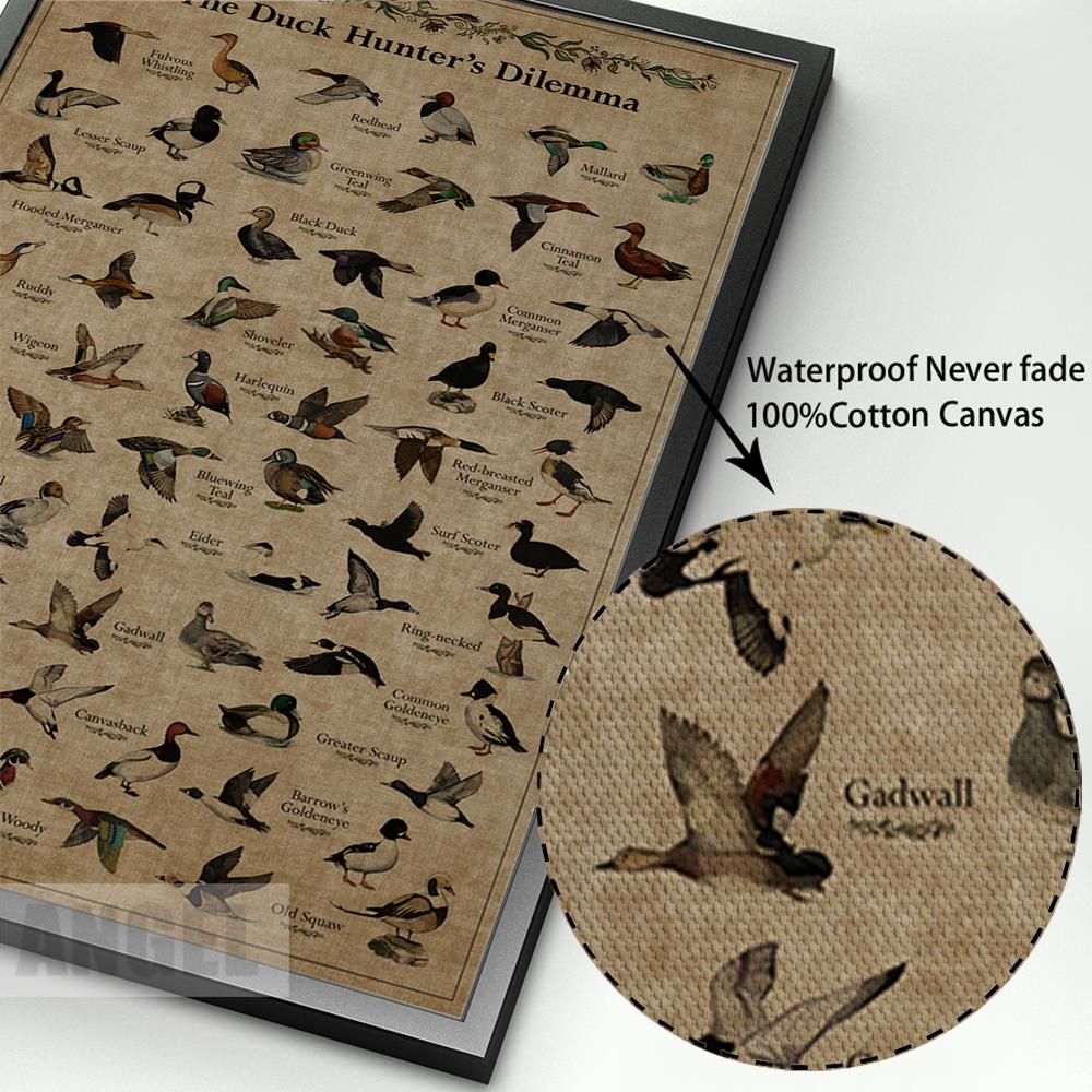 Vintage Farm Animals Poster Print The Duck Hunter S Dilemma Wall Art Canvas Painting Retro Animal Picture Home Decoration