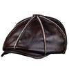 Men's 100%Genuine Cowhide Leather Warm Octagonal Cap Casual Vintage Newsboy Cap