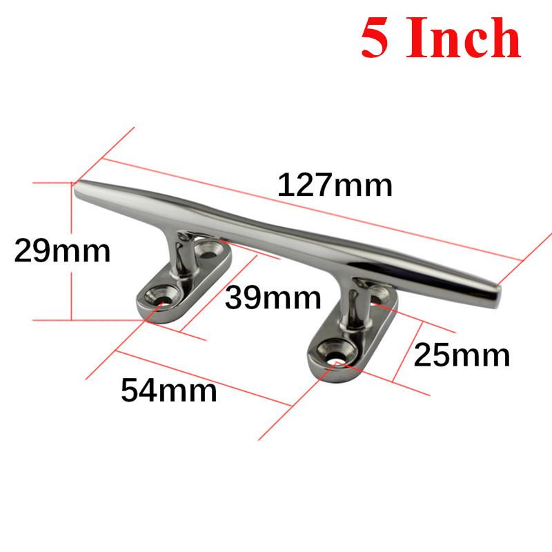 HD 4/5/6/8/10/12 Inch Marine Polished Heavy Duty Boat Cleat Hollow Base Cleat 316 Stainless Steel Boat Dock Rope Line Cleat